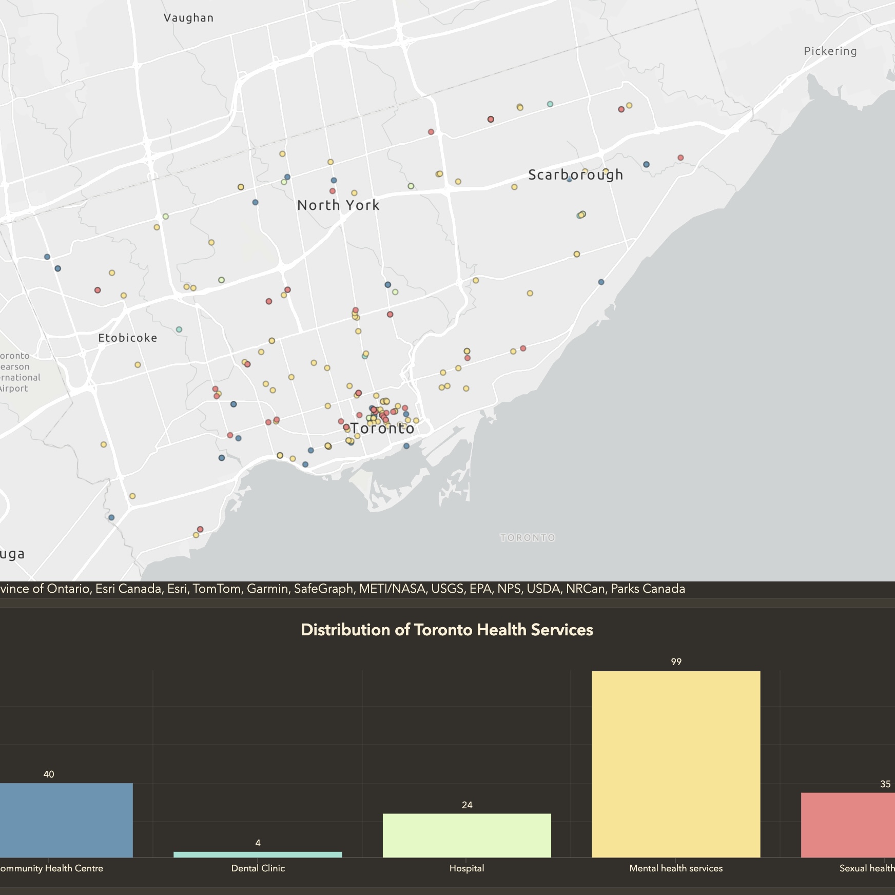 Toronto Health Services Map with Language-Based Selection